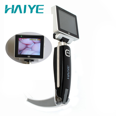 Laringoscópio de vídeo portátil descartável Haiye Medical EMS com 6 lâminas de metal