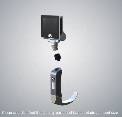 Conjunto de laringoscópio médico rígido LCD de visão geral de 360 ​​graus com bateria recarregável